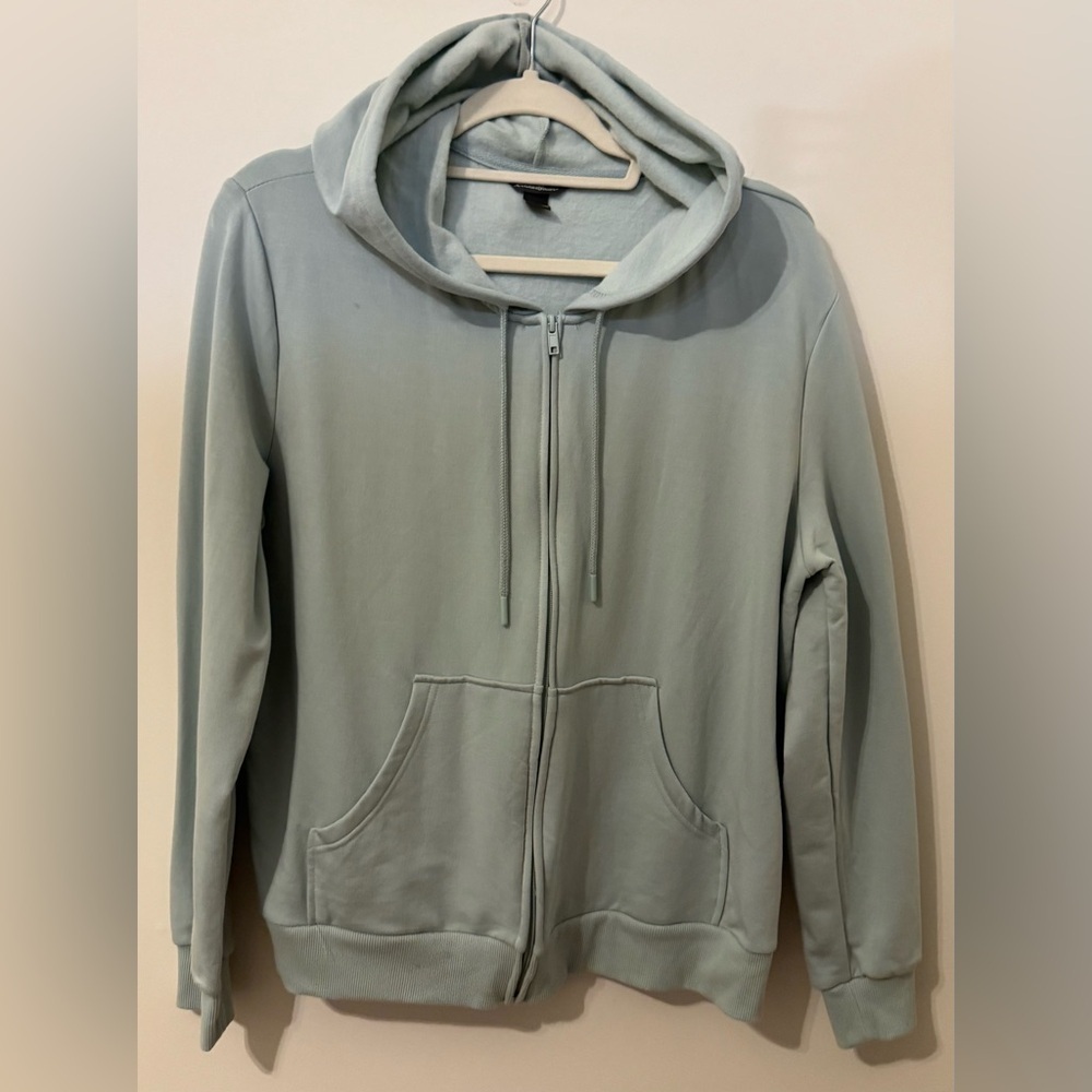 NEW Eddie Bauer Women's Light Blue Full Zip Hoodie Sweatshirt Size L